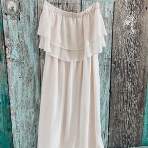 Bar III Strapless Maxi Dress Cream Small